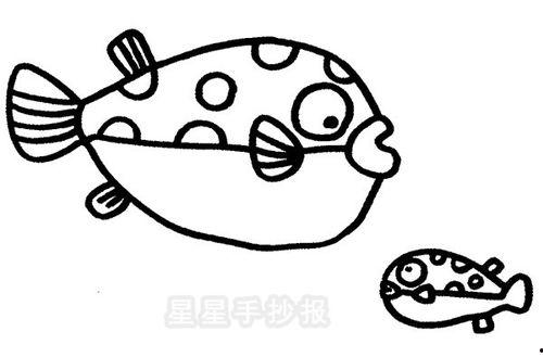 河豚简笔画图片大全,可爱海洋生物的趣味呈现